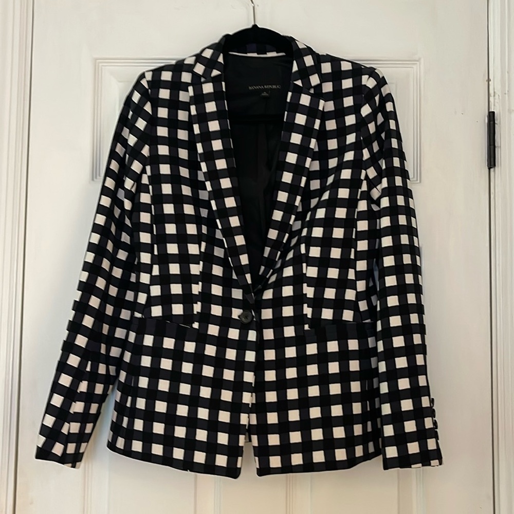 Banana Republic Gingham Blazer - size 2